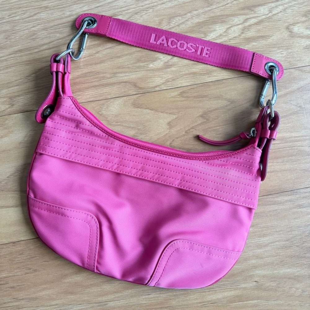 Lacoste Pink Small Canvas Purse